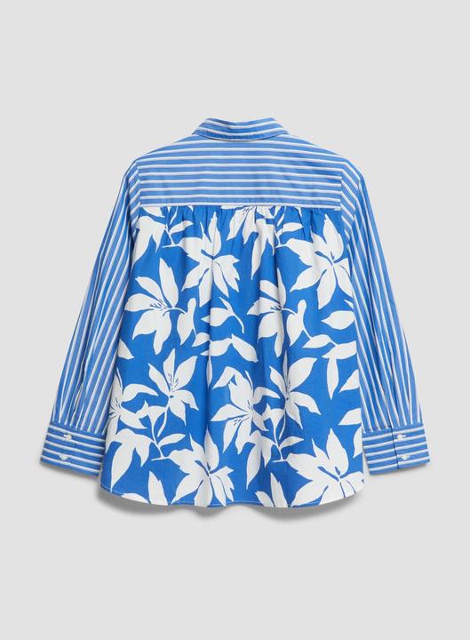 Immagine prodotto s.Oliver Gestreifte Baumwoll-Bluse mit Raffung und All-over-Print (32)