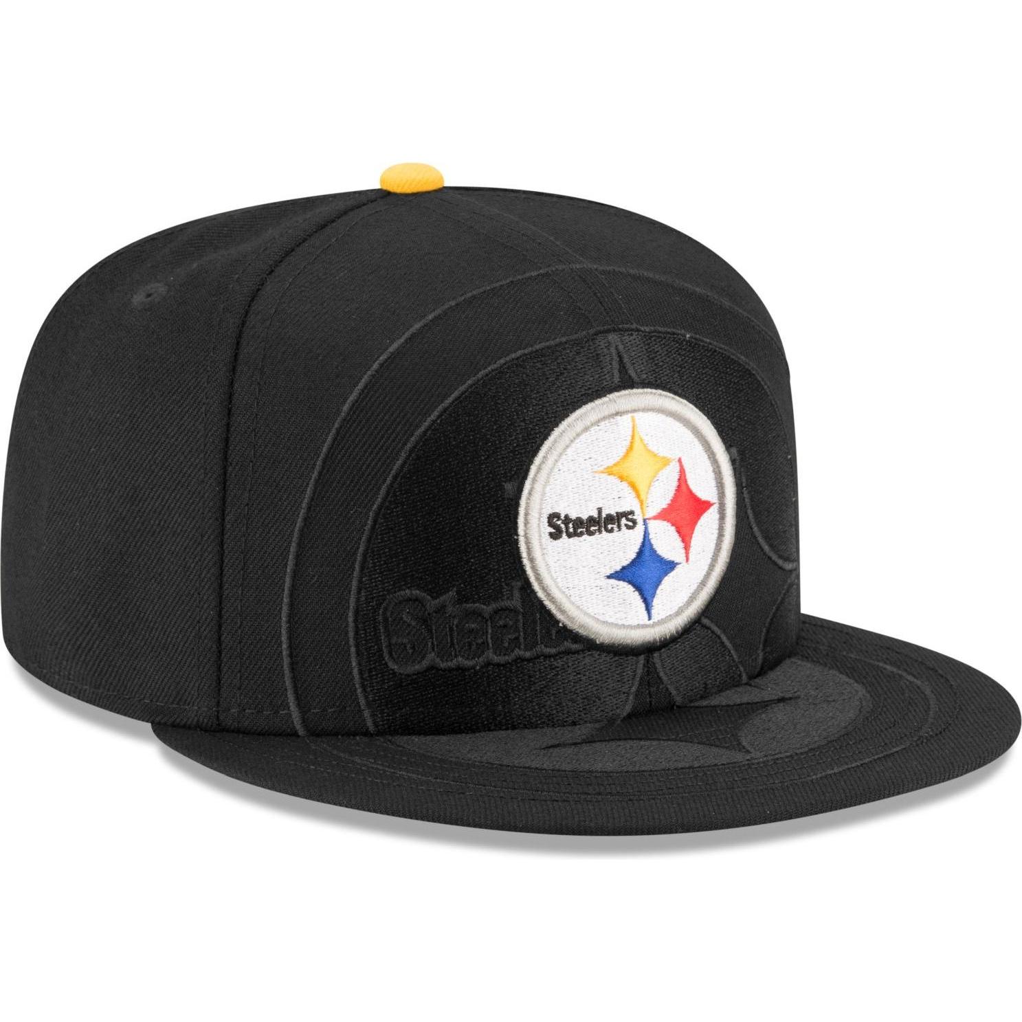 New Era, Herren, Cap, 59Fifty Fitted Cap SPILL Pittsburgh Steelers - 7, Schwarz, (7)