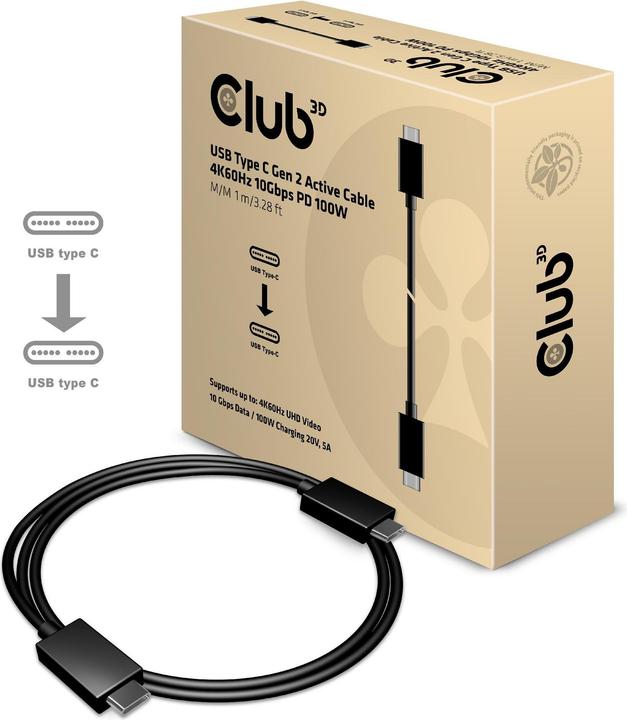 Actual product image Club 3D USB 3.1 (0.80 m, USB 3.1, 100 W)