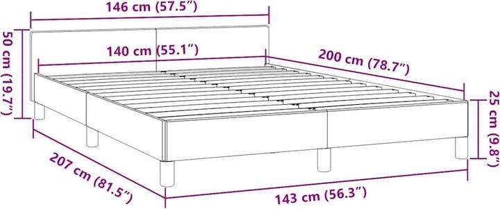 Actual product image vidaXL Bettgestell mit Kopfteil (160 x 200 cm)