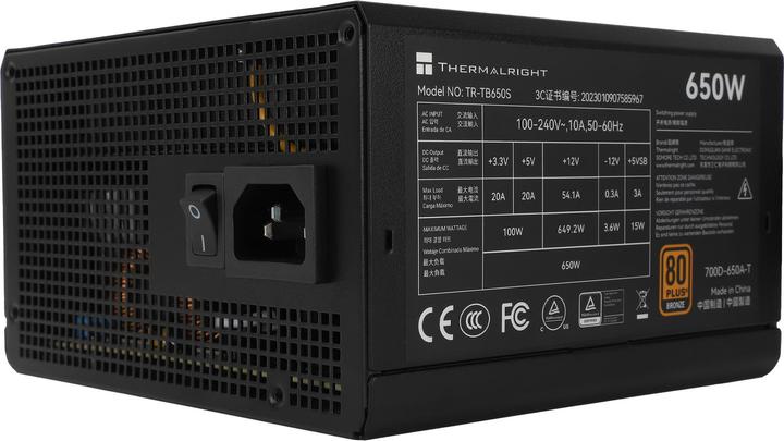 Thermalright TR-TB650S Black -PSU, 80+ Bronze, 650W (650 W)