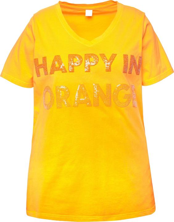 Actual product image Angel of Style Half-Sleeve V-Neck Color Gradient Sequined Inscription T-Shirt (44)