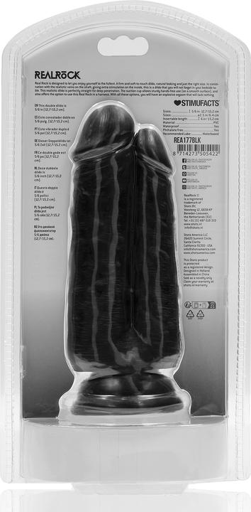 Produktbild RealRock Two in One Dildo 5/6 - 12,7/15,2 cm - Black