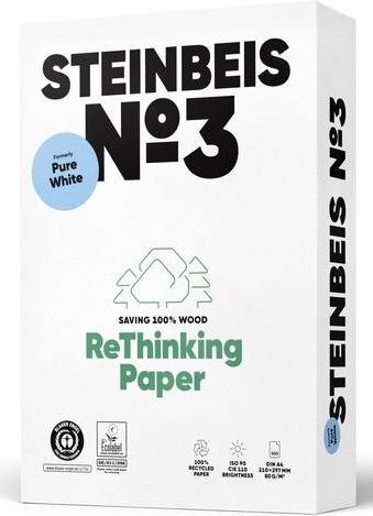 Steinbeis PureWhite A4 80gm2 (A4, 500 Sheets, 80 g/m²)