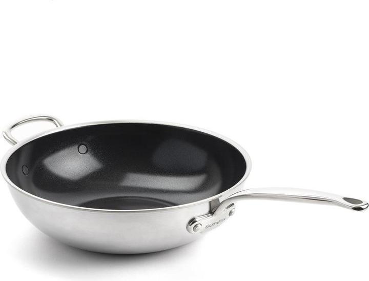 Produktbild Greenpan Premire Wok met keramische antikleeflaag 30cm (Wok Pfanne, Edelstahl, Eisen, 30 x 8.50 cm)