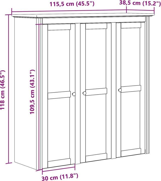 Produktbild vidaXL Nena (115.5 x 37 x 121 cm)
