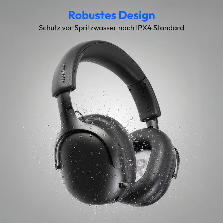 Actual product image Medion LIFE HX1-Pure Over Ear-Kopfhörer schwarz (100 h, Cable, Wireless)