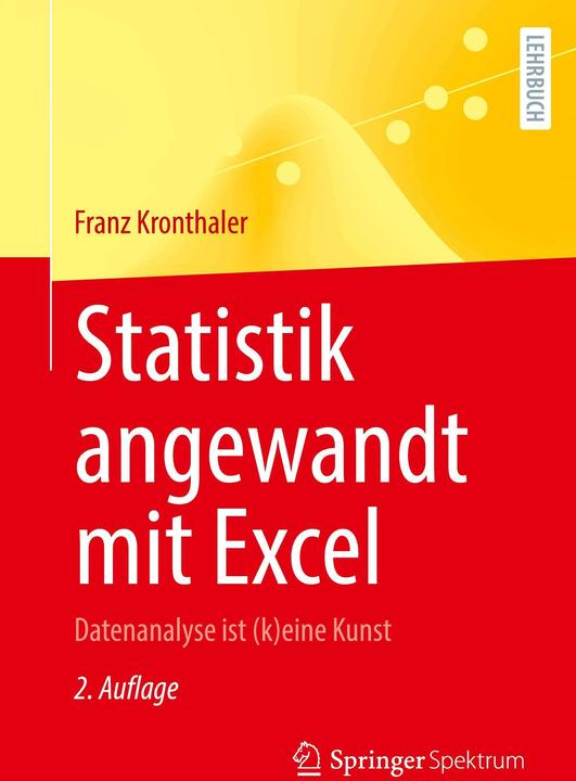 Produktbild Statistik angewandt mit Excel (Deutsch, Franz Kronthaler, 2021)