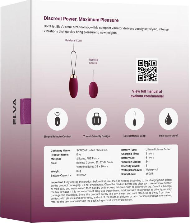 Actual product image Svakom Vibro-Ei Elva