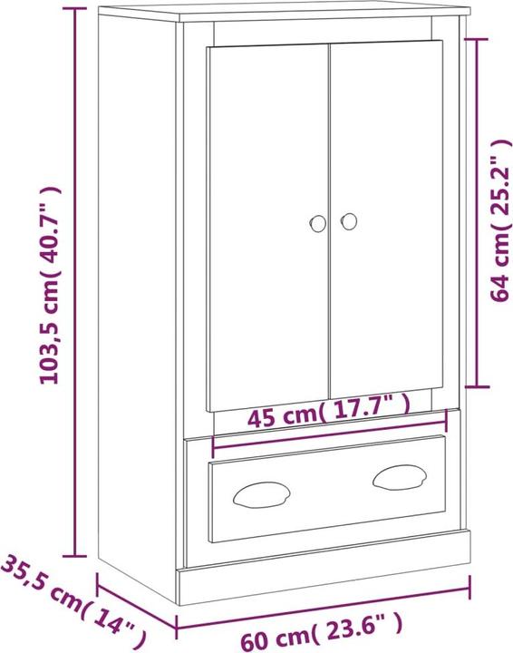 Image du produit vidaXL Highboard (60 x 35.50 x 103.50 cm)