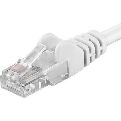 PremiumCord Patch kabel UTP Cat5e 3m bila (U/UTP, CAT5e, 3 m), Netzwerkkabel