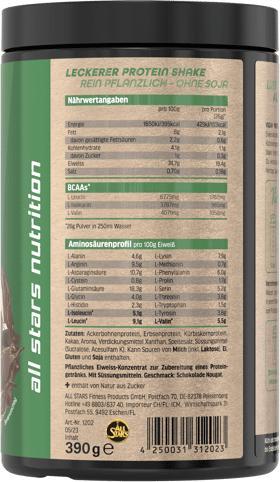 Actual product image All Stars Vegan Protein (390G can) (Nougat, Chocolate, 1 x, 400 g)