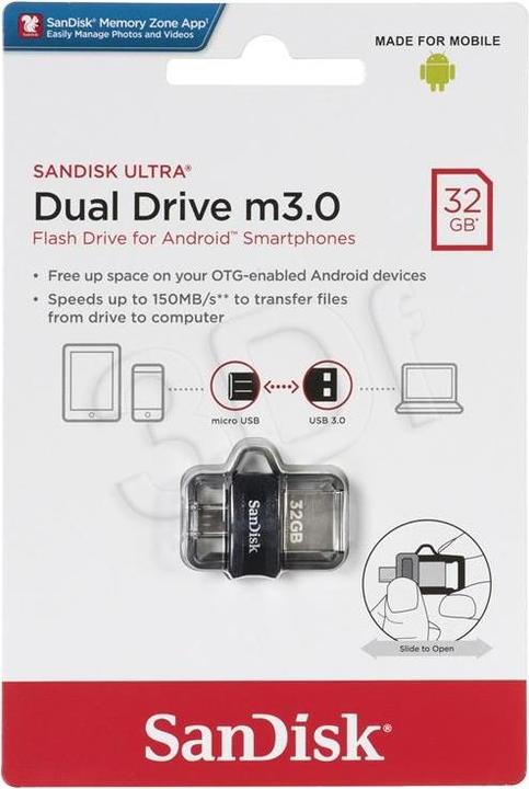 Image du produit SANDISK Ultra Dual Drive M3.0 (32 Go, USB-A)