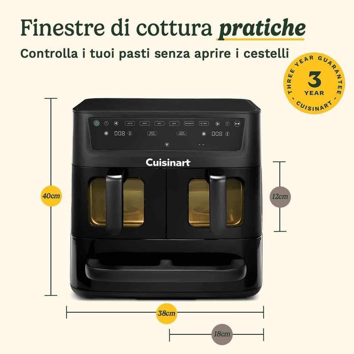 Immagine prodotto Cuisinart Friggitrice ad aria senza PFAS, tripla zona, vetro nero