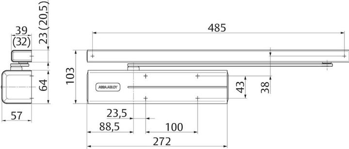 Image du produit Assa Abloy Ferme-porte à glissière DC 500 (Intérieur)