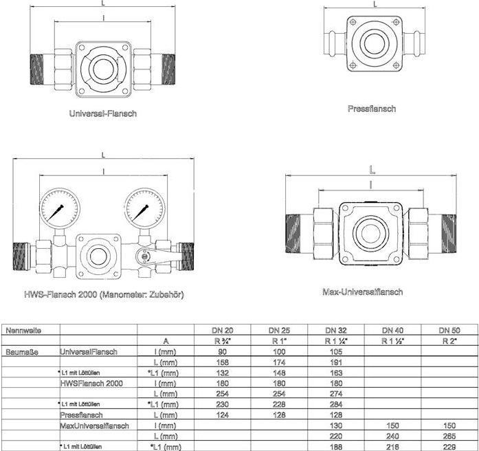Produktbild Sasserath Universal-Flansch DRUFI beidseitige Verschraubung DN 32