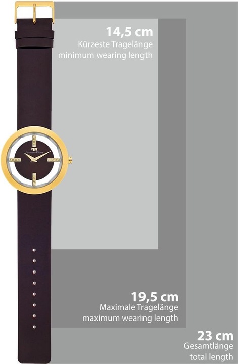 Image du produit Montre à quartz pour femme Lucrezia en cuir véritable brun foncé - 4330 (Montre analogique, 42 mm)