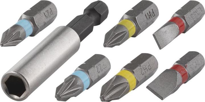 Actual product image wolfcraft 1 Solid 7-piece bit set SL, PH, PZ (Screw slot)