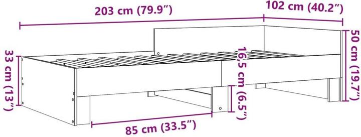 Actual product image vidaXL Bedstead (100 x 200 cm)