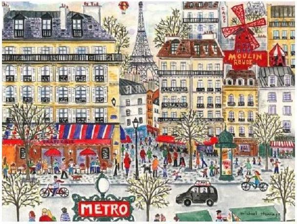 Actual product image Abrams & Chronicle 48943 - Michael Storrings Paris - Jigsaw Puzzle, 1000 pieces (1000 pieces)