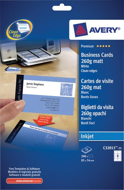Produktbild Avery Premium-Visitenkarten (A4, 200 Blätter)