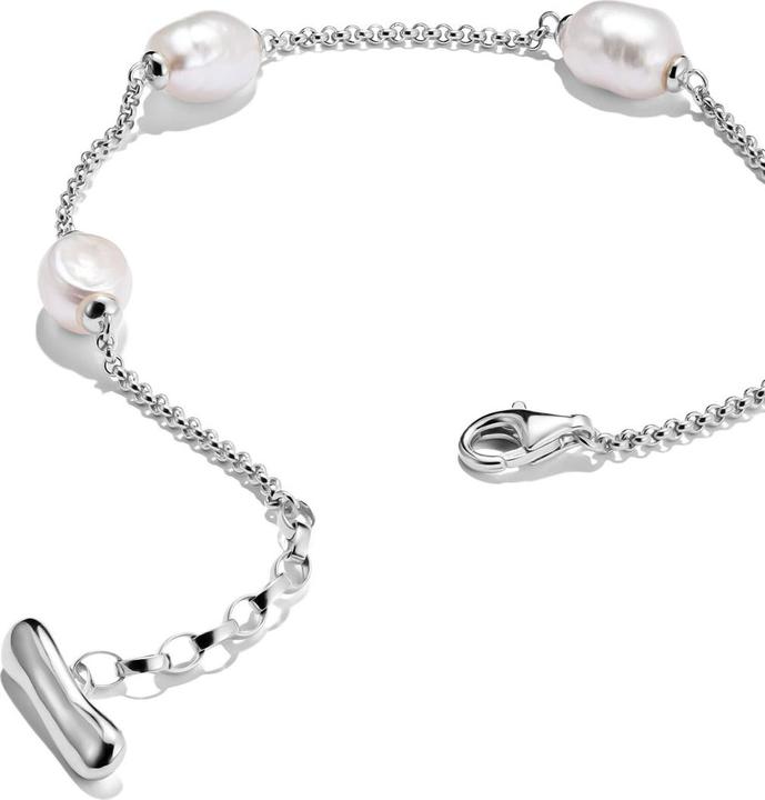 Immagine prodotto Thomas Sabo Armband mit Perlen Natural Beauty Silber (19 cm, Argento 925)