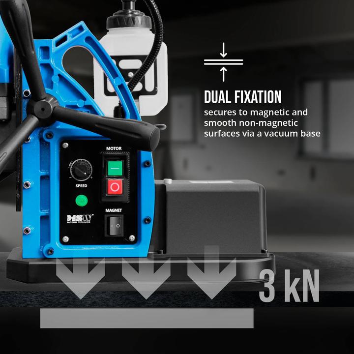 Produktbild MSW Magnet-Bohrmaschine mit Vakuum 1550 W 830 U/min 3 kN für 13/35 mm Bohrer