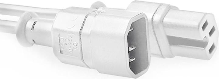Powercord C14 - C15 white 2 m (2 m)