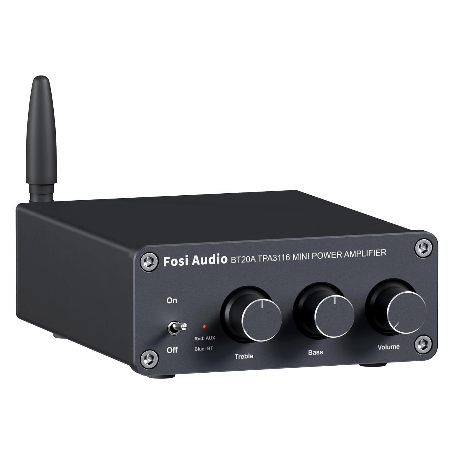 Fosi Audio BT20A Stereo HiFi-Verstärker – Bluetooth 5.0 – 2 × 100 W (Verstärker), Stereoverstärker, Schwarz