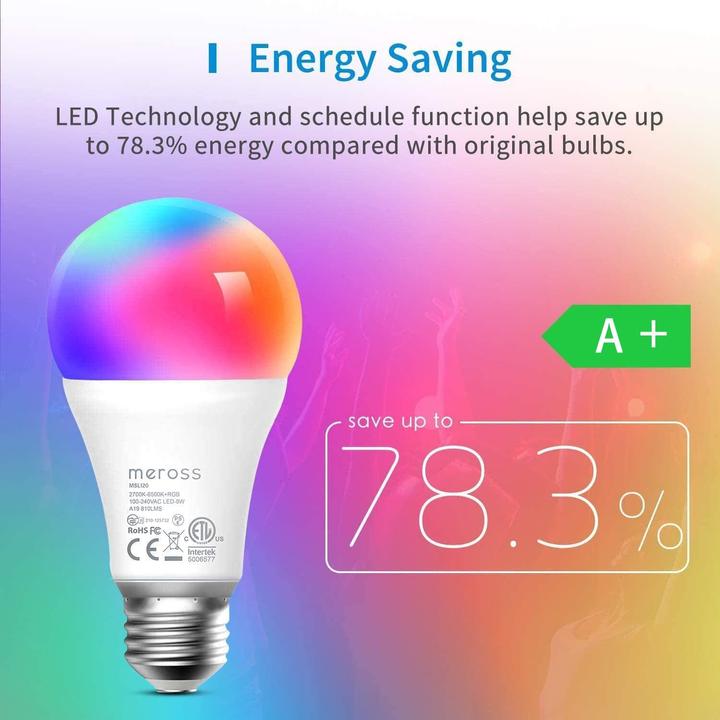 Actual product image Meross Smart Wi-Fi LED Bulb MSL120 (B22, 810 lm, 2 x)