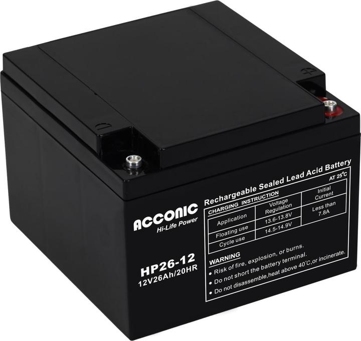 Produktbild Acconic HP26-12 Hi-Life Power AGM 12V 26Ah Bleiakku (12 V, 26 Ah)