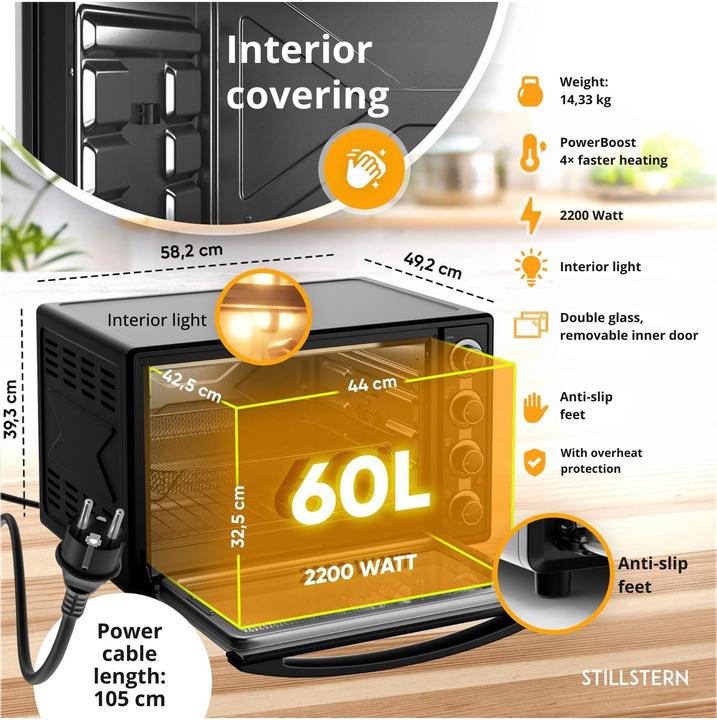 Image du produit Stillstern Mini-four à convection 60L