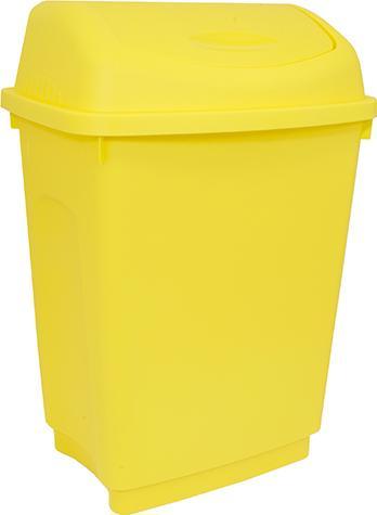 Produktbild RS PRO Kunststoff mit Klapp Deckel 50L Gelb Mülleimer (50 l)