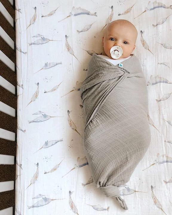 Actual product image little unicorn Cotton Muslin Swaddle 3 Pack - Planetary (120 cm, 120 cm)