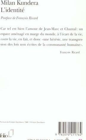 Immagine prodotto L'identité (Francese, Kundera Milano, 2000)
