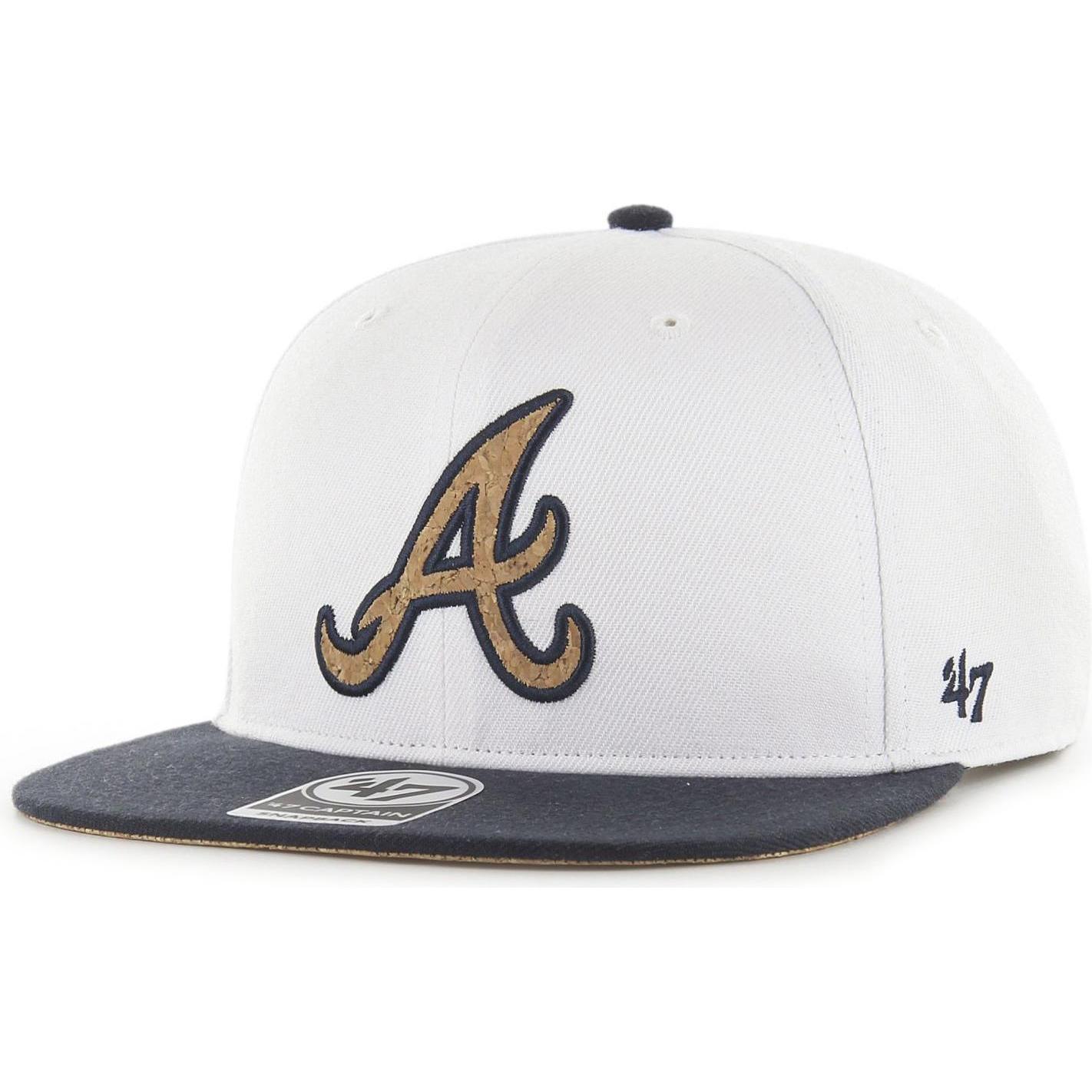 47 Brand, Herren, Cap, Captain Snapback Cap - Corkscrew Atlanta Braves, Weiss