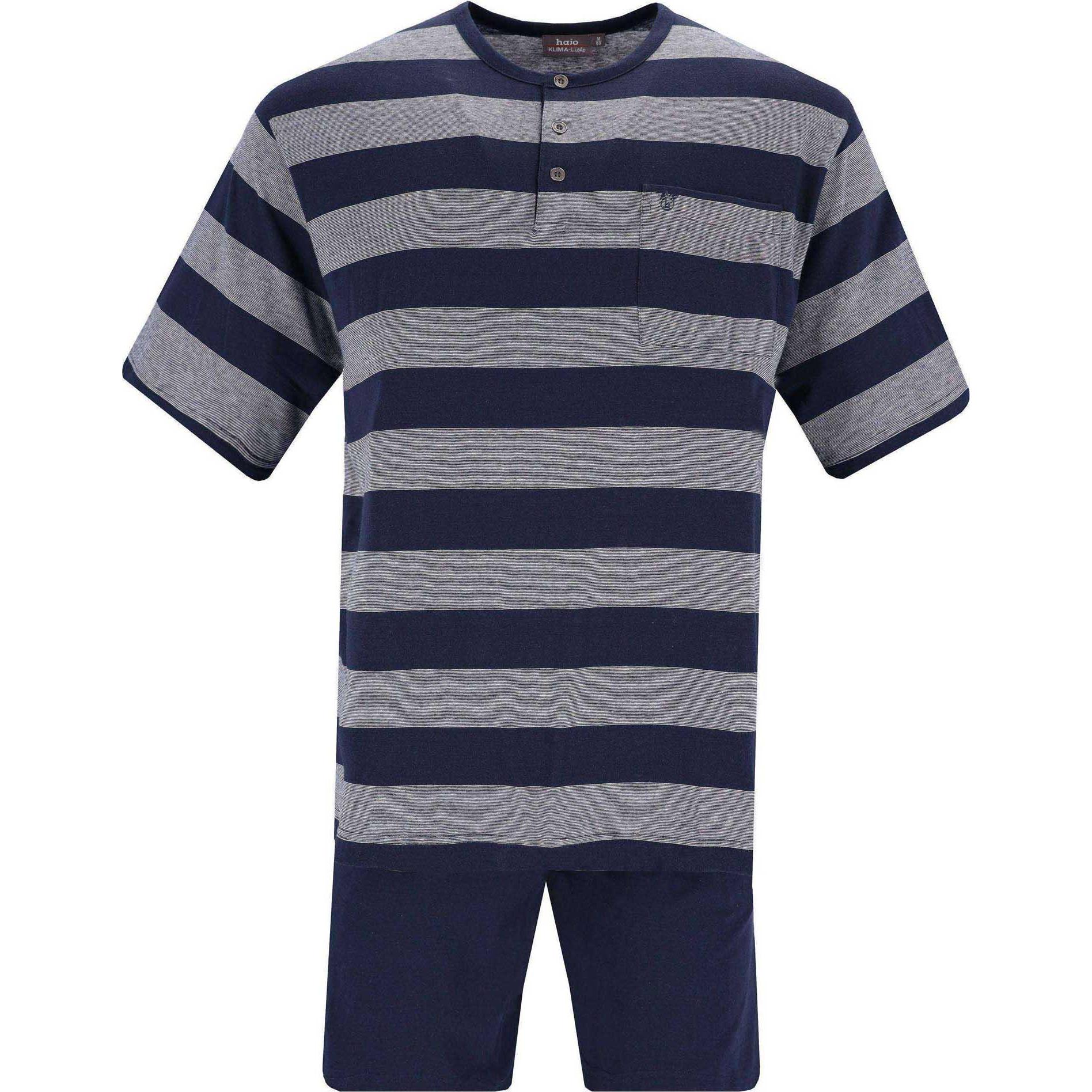 Hajo, Herren, Pyjama, Klima Light Schlafanzug, Blau, (XL)