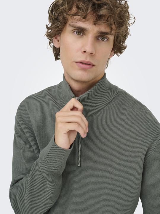 Produktbild Only & Sons Onsphil Reg 12 Struc Half Zip Knit Noos (XS)