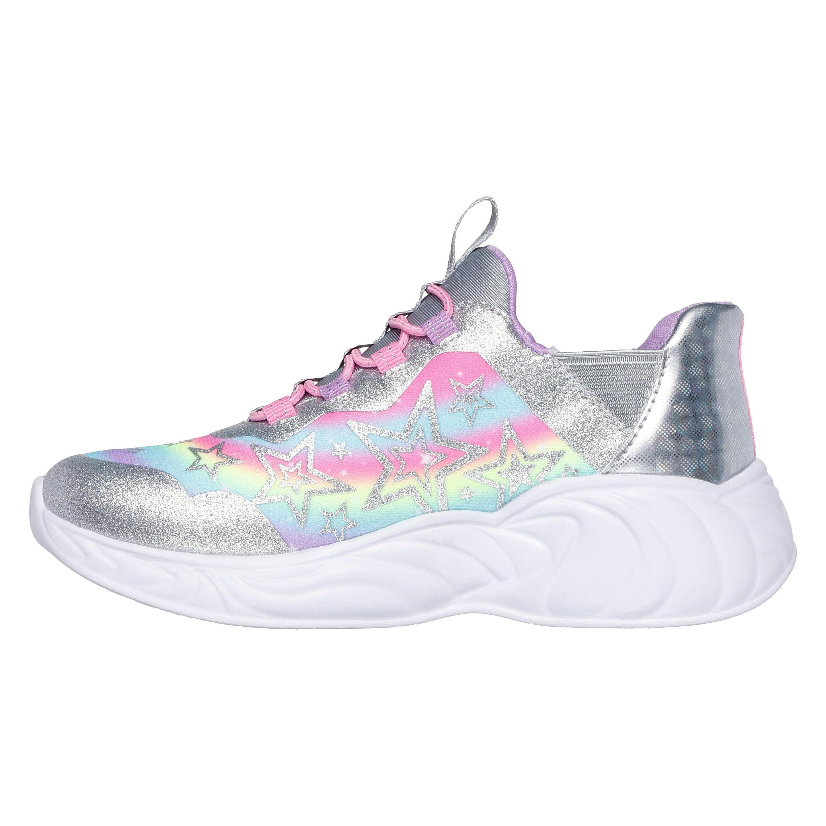 Skechers, Mädchen, Sneakers, Unicorn Dreams Starry Lite, Silber, Mehrfarbig, (32)