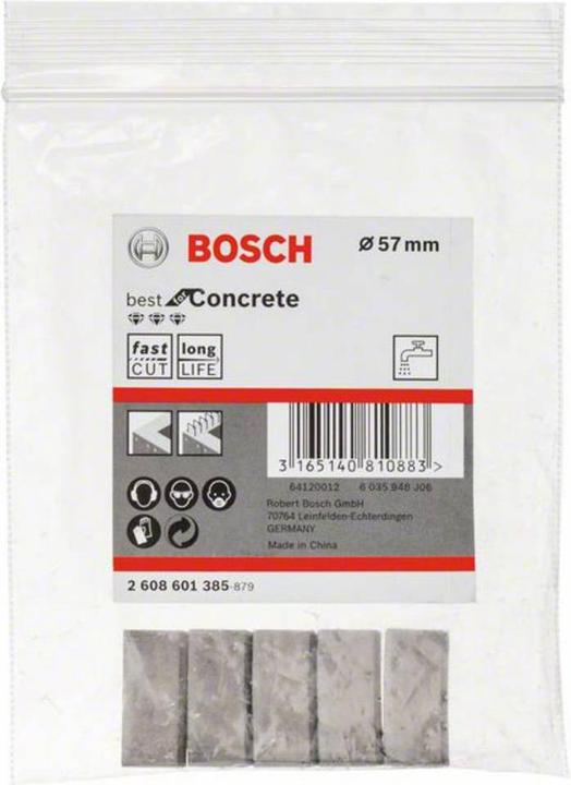 Actual product image Bosch Professional Zubehör Segments for diamond core bits 1 1/4-inch UNC Best for Concrete 5, 57 mm, 5 (57 mm)