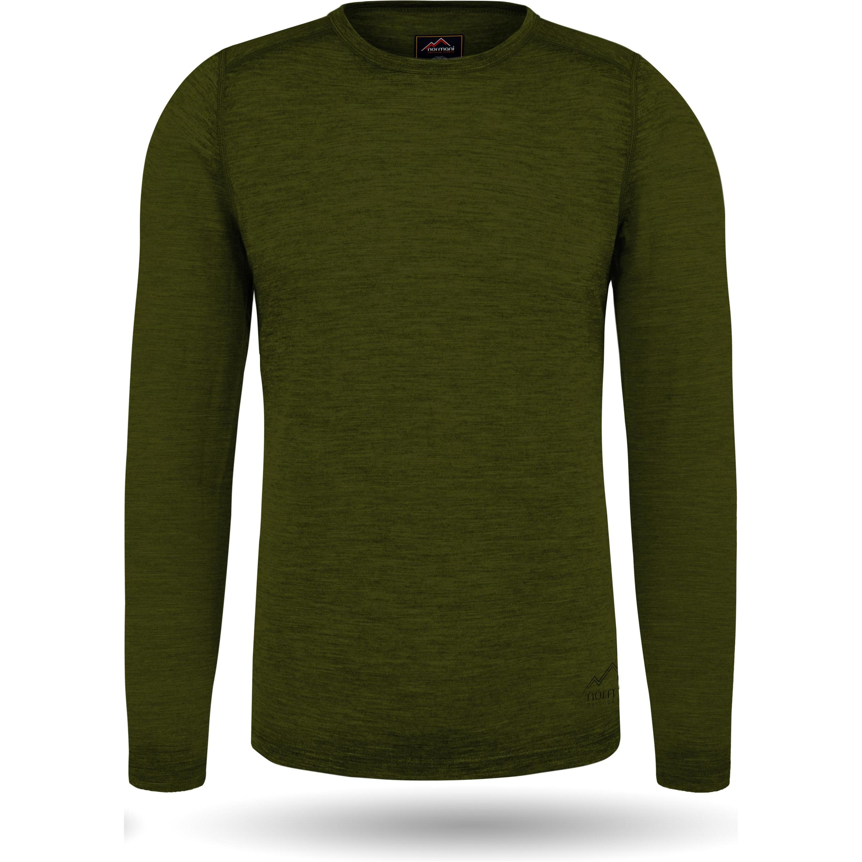 Normani, Herren, Funktionsshirt, Herren Merino Langarm Melbourne (6XL), Grün, 6XL