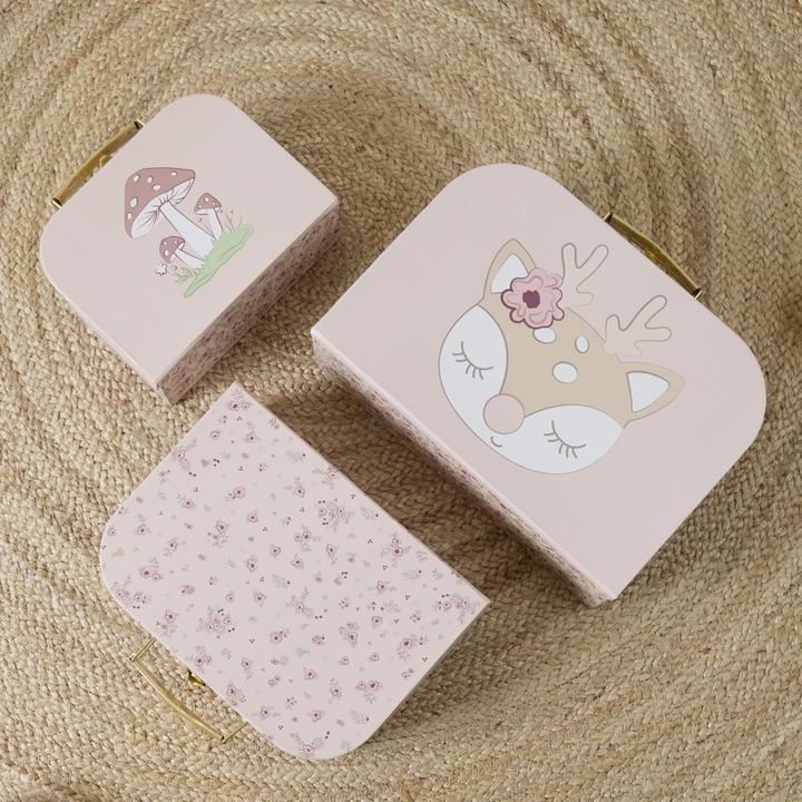 Image du produit Bieco Coffre à jouets Ella dreamy flowers Set de 3 pièces
