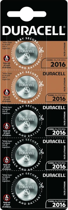 Produktbild Duracell 5 x bateria litowa mini CR2016 DL2016 ECR2016 HSDC (5 Stk., CR2016)