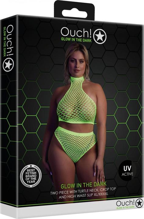 Actual product image Ouch! Turtle Neck and High Waist Briefs - Green - XL/XXXXL (3XL, XL, XXL)