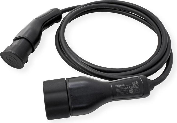 Image du produit Roline Câble de recharge pour voiture électrique Type2, triphasé (Type 2, 11 kW, 16 A, 5 m)