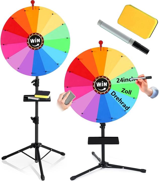 Aiyjwxinp Drehbares Glücksrad mit verstellbarem Ständer (Deutsch)