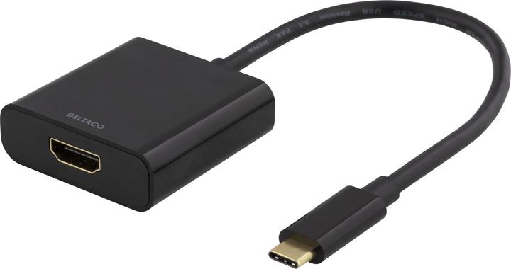 Produktbild Deltaco USBC-HDMI8 USB graphics adapter Black (HDMI, 4.30 cm)