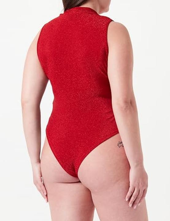 Produktbild Faina Glamoureuze Glitzer-Body mit Kragen und enger Passform (XL)