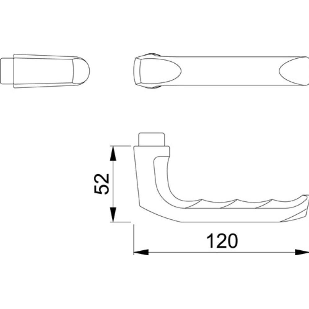 Thumbnail - Hoppe, Türgriff + Fenstergriff, Türdrückerpaar London 113 Aluminium F4 ohne Rosetten Vierkantstift 8 mm (Türgriff)