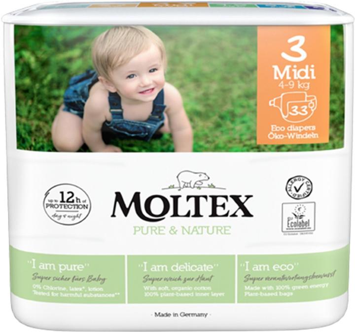 Image du produit Moltex Öko Couches écologiques, Midi (4-9 kg) (Taille 3, 33 pcs)